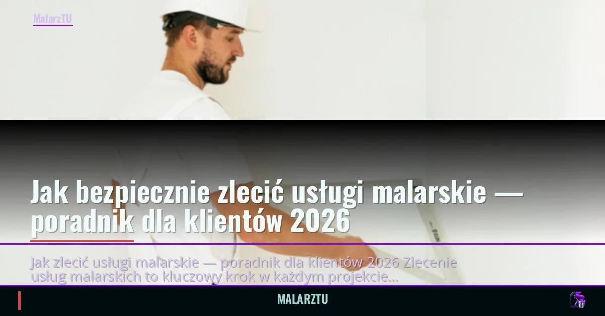 Jak bezpiecznie zlecić usługi malarskie — poradnik dla klientów 2026