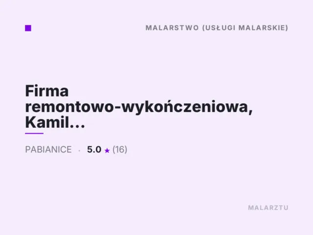 Firma remontowo-wykończeniowa, Kamil Sobański