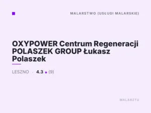 OXYPOWER Centrum Regeneracji POLASZEK GROUP Łukasz Polaszek