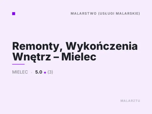 Remonty, Wykończenia Wnętrz – Mielec