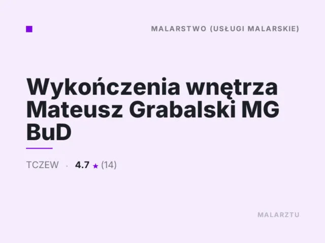 Wykończenia wnętrza Mateusz Grabalski MG BuD