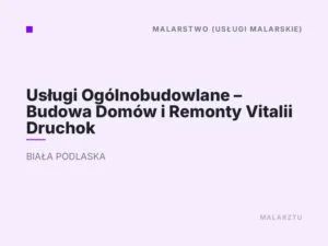 Usługi Ogólnobudowlane – Budowa Domów i Remonty Vitalii Druchok