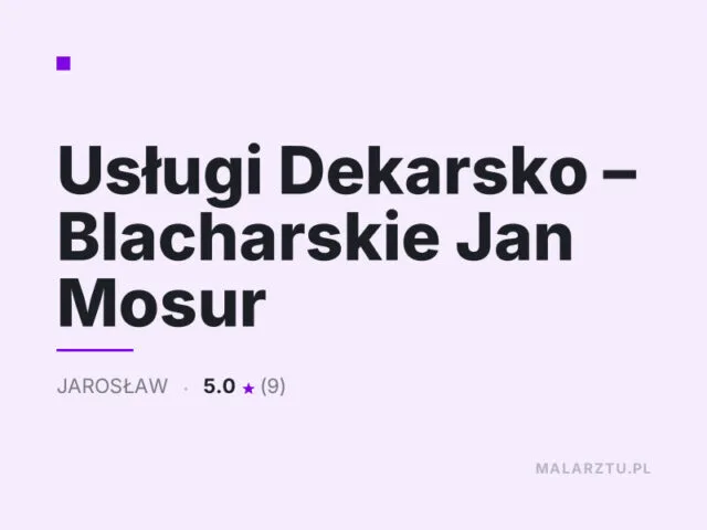 Usługi Dekarsko – Blacharskie Jan Mosur
