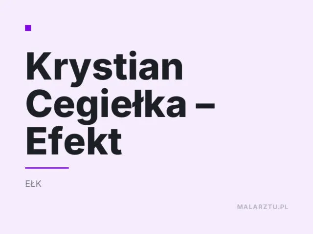 Krystian Cegiełka – Efekt