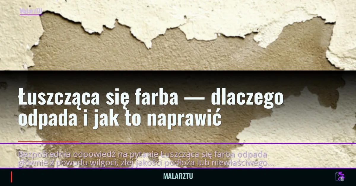 Łuszcząca się farba — dlaczego odpada i jak to naprawić