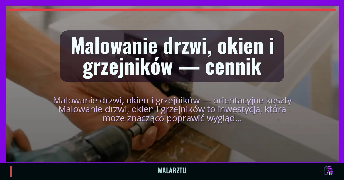 Malowanie drzwi, okien i grzejników — cennik