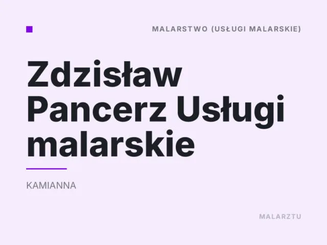 Zdzisław Pancerz Usługi malarskie