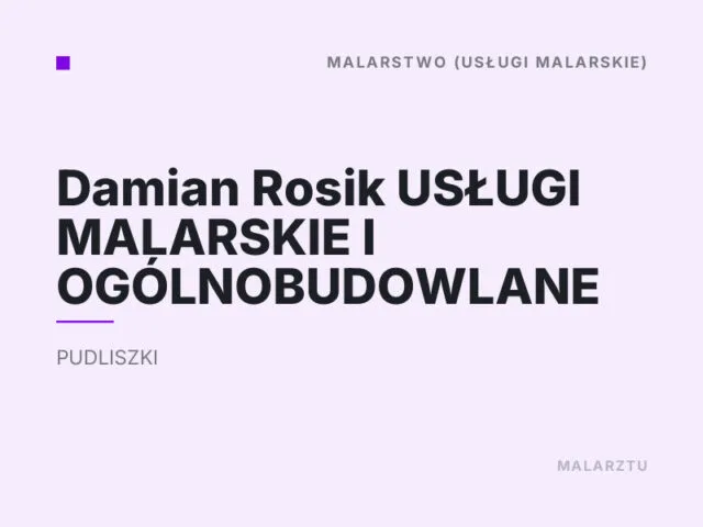 Damian Rosik Usługi Malarskie i Ogólnobudowlane