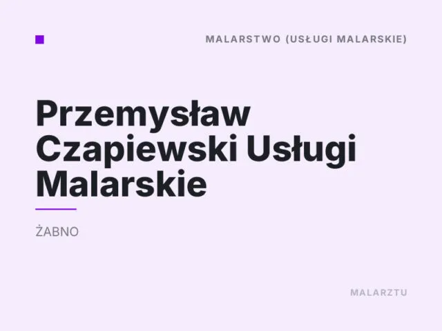 Przemysław Czapiewski Usługi Malarskie
