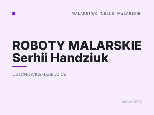 ROBOTY MALARSKIE Serhii Handziuk