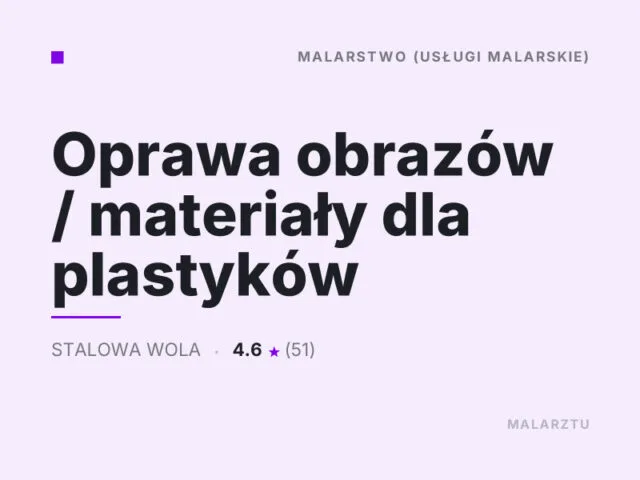 Oprawa obrazów / materiały dla plastyków