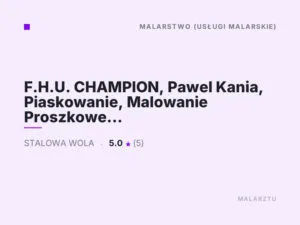 F.H.U. CHAMPION, Pawel Kania, Piaskowanie, Malowanie Proszkowe Stalowa Wola