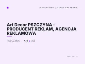 Art Decor PSZCZYNA – PRODUCENT REKLAM, AGENCJA REKLAMOWA