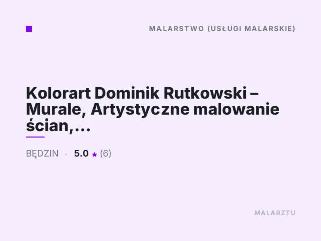 Kolorart Dominik Rutkowski – Murale, Artystyczne malowanie ścian, Eko Murale