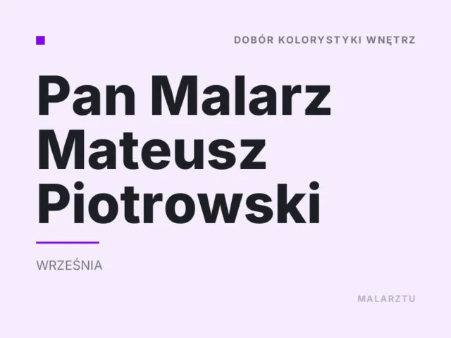 Pan Malarz Mateusz Piotrowski