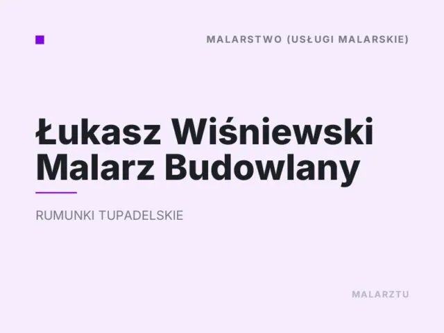 Łukasz Wiśniewski Malarz Budowlany